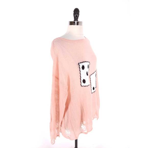 WILDFOX Distress Dice Bateau Slouchy Sweater - Picture 5 of 7